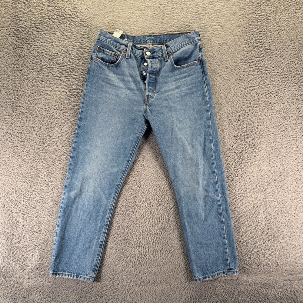 Levi's 501 Jeans Womens 29x26 Blue Cotton Denim Straight Leg Workwear Button-Fly